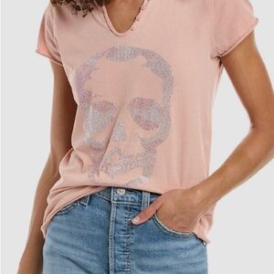 Zadig & Voltaire Pink Skull Graphic Tee